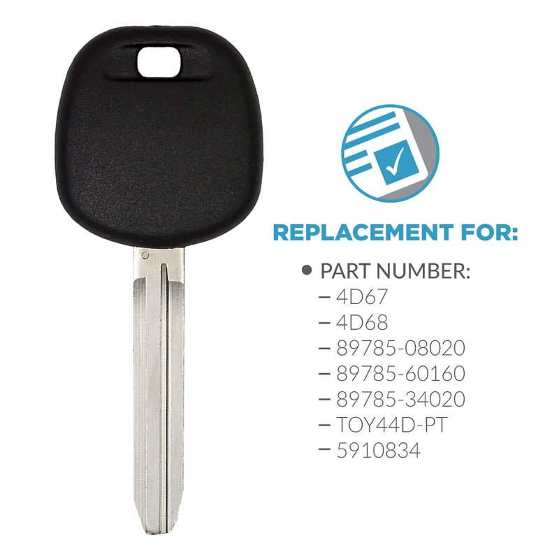 Keyless2Go بديل Keyless2Go لمفتاح سيارة مع شريحة ترانسبوندر غير مقطوع لعدد 2 لمركبات تويوتا المختارة TOY44D-PT - Image 4